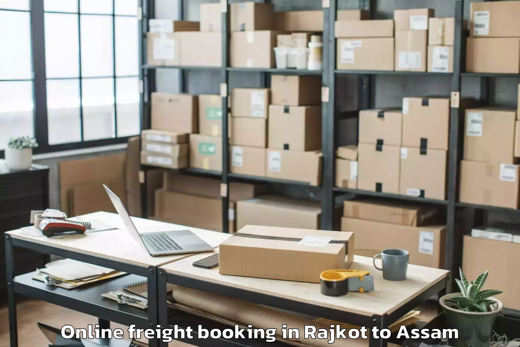 Top Rajkot to Abhilashi University Jorhat Online Freight Booking Available